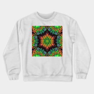 Dot Mandala Flower Green Orange and Blue Crewneck Sweatshirt